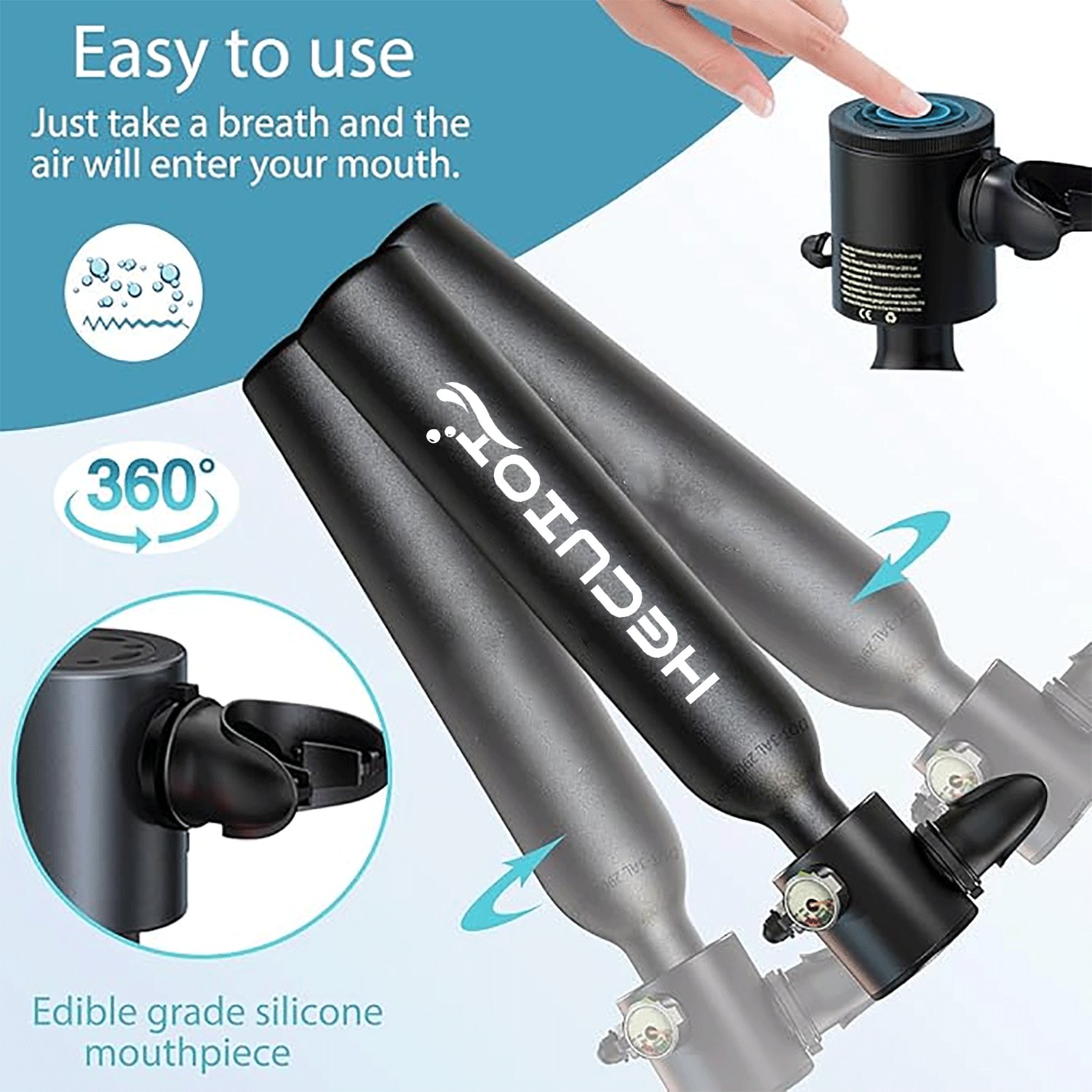 HECUIOI Mini Scuba Tank Attrez - Snorkel Dry Top recensione e prezzo