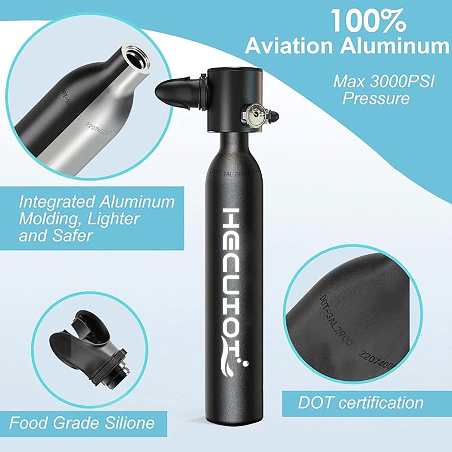 HECUIOI Mini Scuba Tank Attrez - Snorkel Dry Top recensione e prezzo